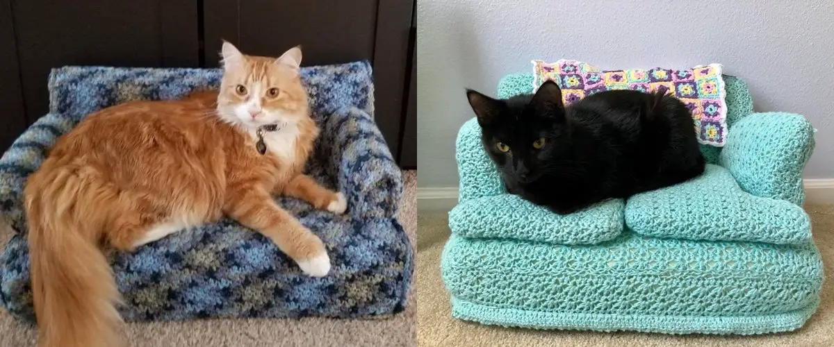 Tiny Crochet Cat Couches