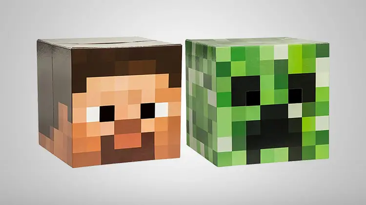 Steve and Creeper Head Costume Mask