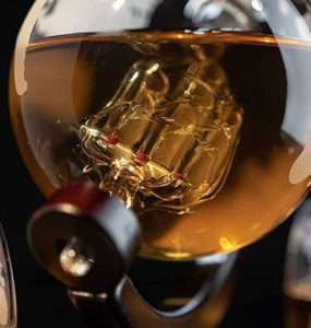 glass globe whiskey decanter